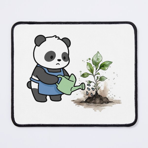Item preview, Panda watering plant cartoon design designed and sold by Shop_Bagniak.