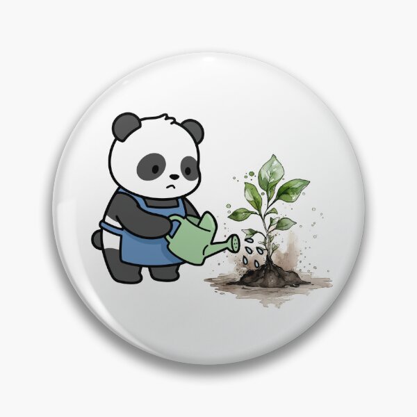 Item preview, Panda watering plant cartoon design designed and sold by Shop_Bagniak.