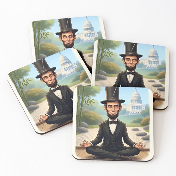 Item preview, Funny Abe Lincoln Yoga Caricature - The Original Yogi Zen Art designed and sold by GreatPeopleMind.