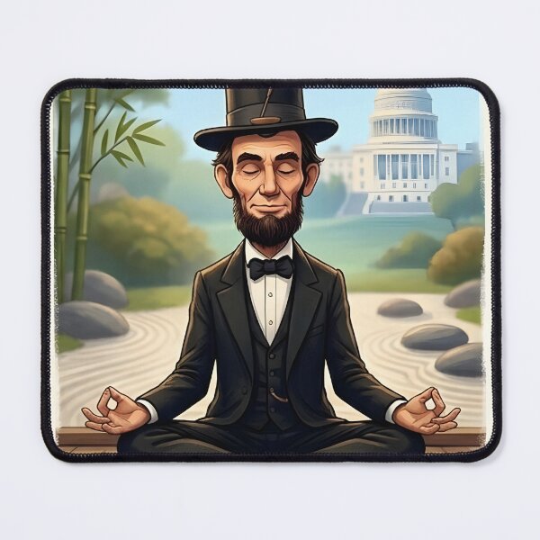 Item preview, Funny Abe Lincoln Yoga Caricature - The Original Yogi Zen Art designed and sold by GreatPeopleMind.