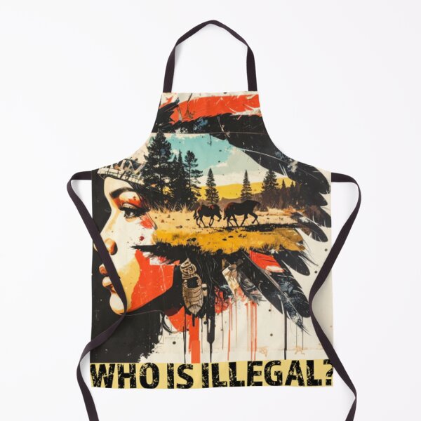 Item preview, "Who is Illegal?" Indigenous Woman Collage designed and sold by thelivingrp.