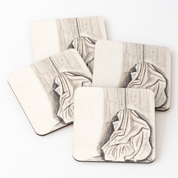 Item preview, The Hidden Form – Minimalist Charcoal Drapery Study designed and sold by artcloset-omkar.