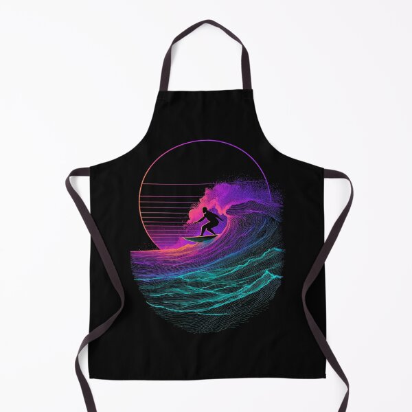 Item preview, Neon Wave Surfer Retro Sunset Line Art designed and sold by PixelQ.