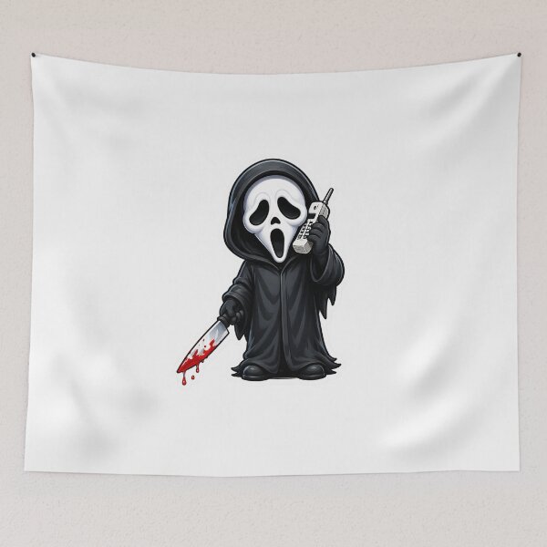 Item preview, Cute Ghostface Sticker Chibi Horror Slasher Art designed and sold by CMLPaintings.