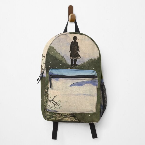 Item preview, Acrylic painting of a young woman in a spring landscape with a sea of fog. designed and sold by creaphyl28.