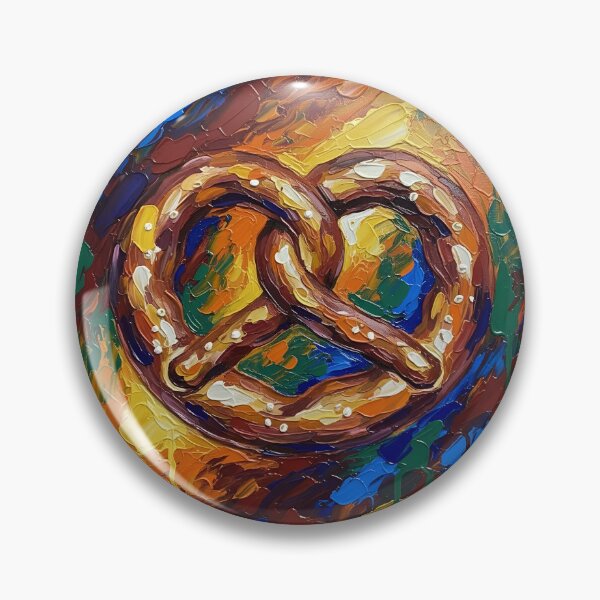 Item preview, National Pretzel Day Acrylic Pour Palette Knife Art designed and sold by GymTanLaundry.