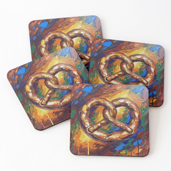 Item preview, National Pretzel Day Acrylic Pour Palette Knife Art designed and sold by GymTanLaundry.