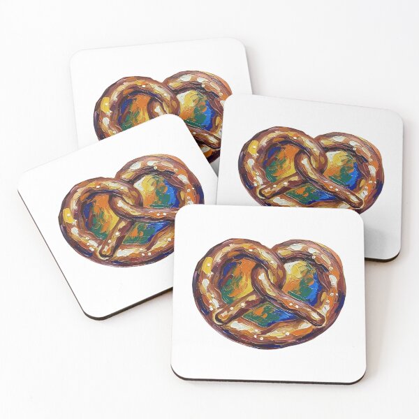 Item preview, National Pretzel Day Acrylic Pour Palette Knife Art designed and sold by GymTanLaundry.