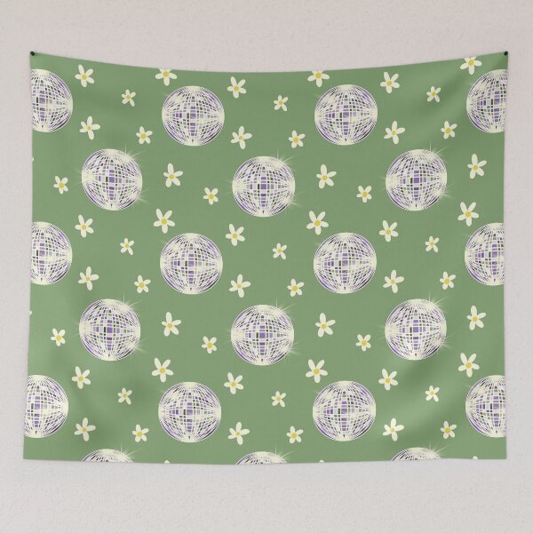 Item preview, Pastel Green Disco Ball Daisy Pattern designed and sold by MoonwillowArt.
