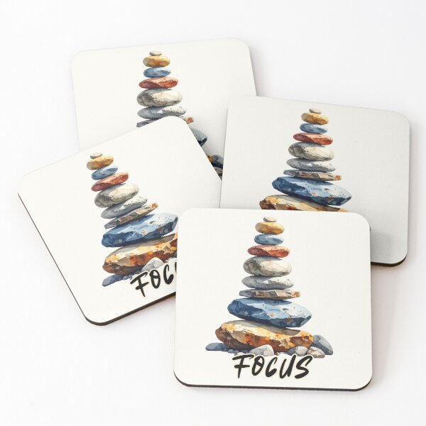 Item preview, Balancing stones in watercolor, focus designed and sold by LiskoDesign.