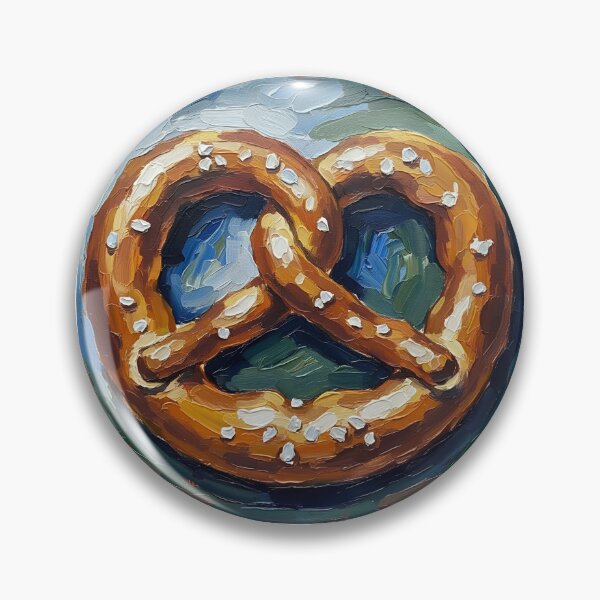 Item preview, National Pretzel Day Acrylic Pour Palette Knife Art designed and sold by GymTanLaundry.