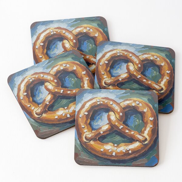 Item preview, National Pretzel Day Acrylic Pour Palette Knife Art designed and sold by GymTanLaundry.