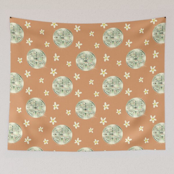 Item preview, Pastel Orange Disco Ball Daisy Pattern designed and sold by MoonwillowArt.