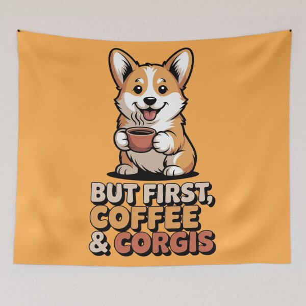 Item preview, But First, Coffee & Corgis designed and sold by 123ks.
