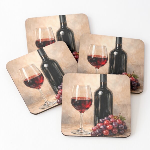 Item preview, Bottle of wine with glass and grapes designed and sold by paulrommer.