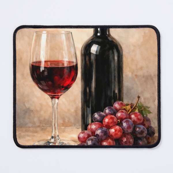 Item preview, Bottle of wine with glass and grapes designed and sold by paulrommer.