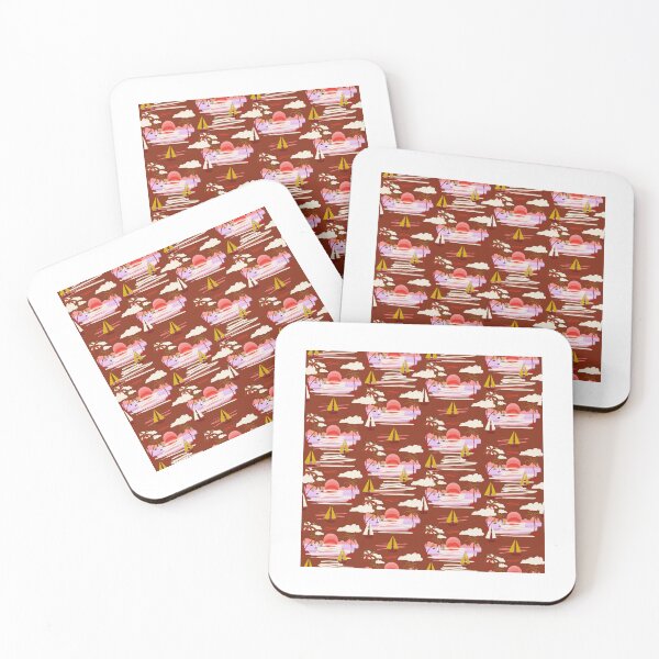 Item preview, Sunsets on the Ocean dark red designed and sold by LorlovesDesign.