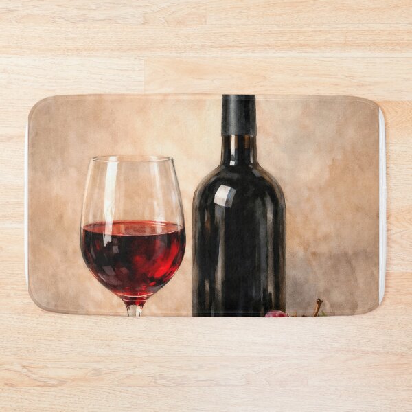 Item preview, Bottle of wine with glass and grapes designed and sold by paulrommer.