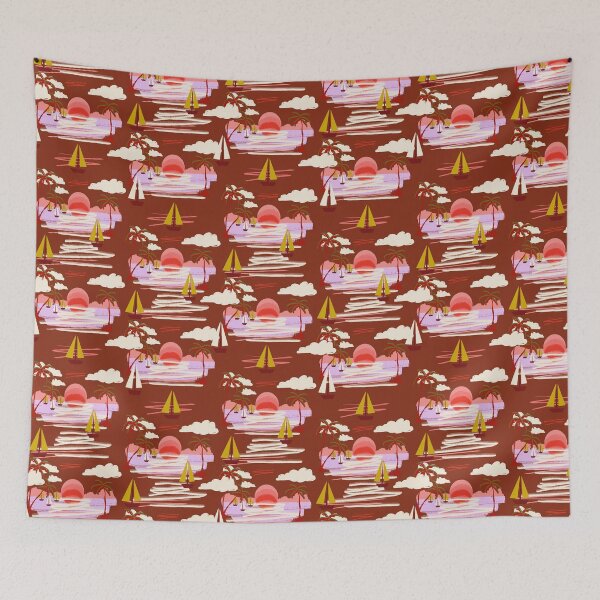 Item preview, Sunsets on the Ocean dark red designed and sold by LorlovesDesign.