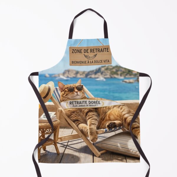 Item preview, Cat on a deckchair – retirement designed and sold by Malisa345.