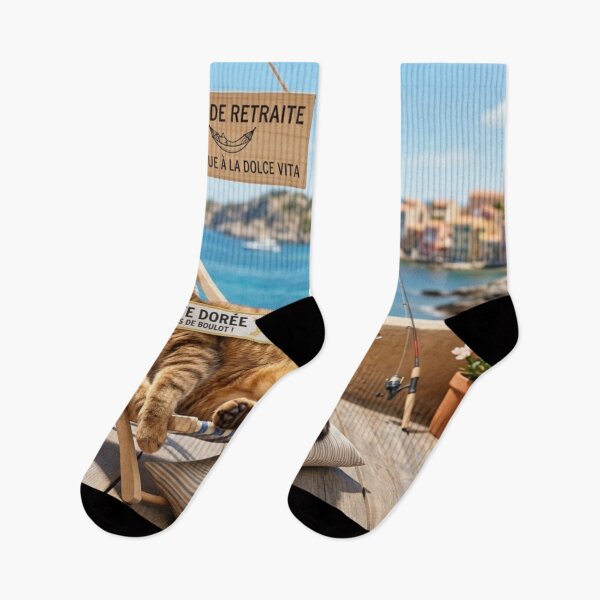 Item preview, Cat on a deckchair – retirement designed and sold by Malisa345.