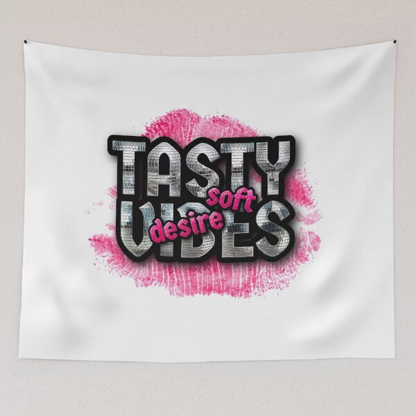 Item preview, Pink Lips Tasty Vibes Typography | Soft Desire Romantic Aesthetic Design designed and sold by HIGHSQUARE.