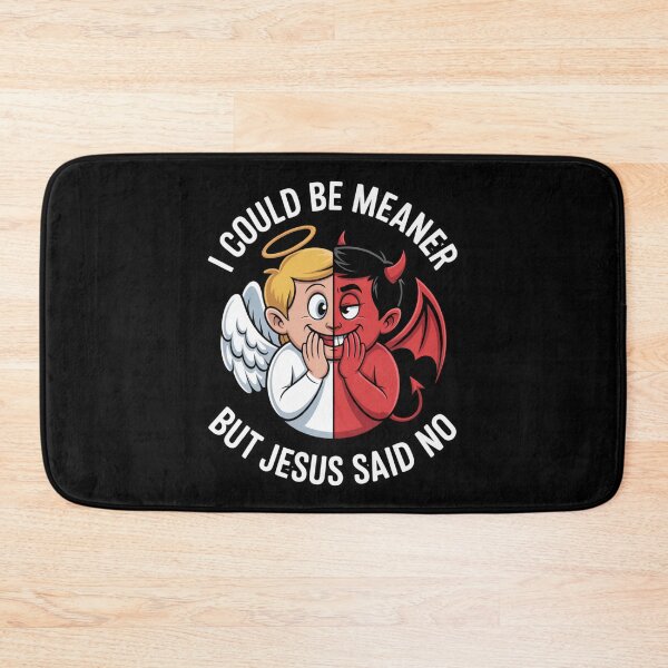Item preview, I Could Be Meaner But Jesus Said No – Angel Devil Split Christian Humor T-Shirt V1 designed and sold by DarylWelsh2024.