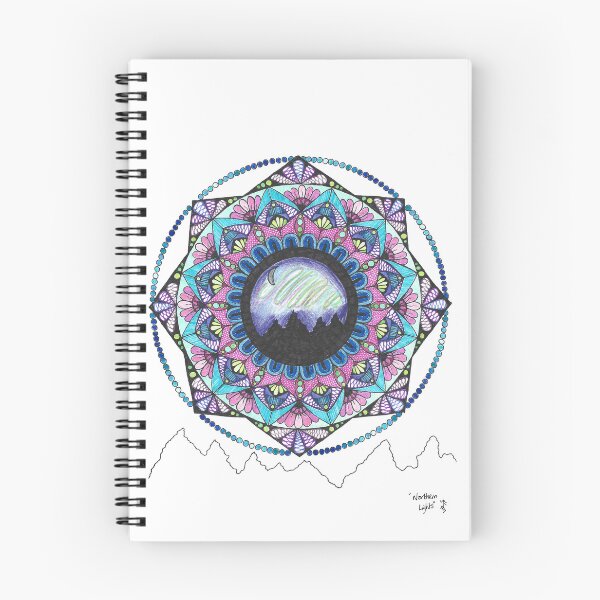 Item preview, Northern Lights - Hand Drawn Mountain Sky Mandala designed and sold by AJPrettyObscene.