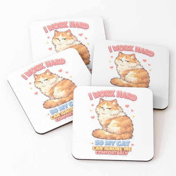 Item preview, I Work Hard So My Cat Can Ignore Me Comfortably – Funny Cat Sticker designed and sold by Bettybee00.