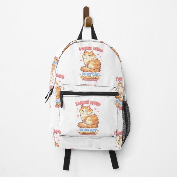 Item preview, I Work Hard So My Cat Can Ignore Me Comfortably – Funny Cat Sticker designed and sold by Bettybee00.
