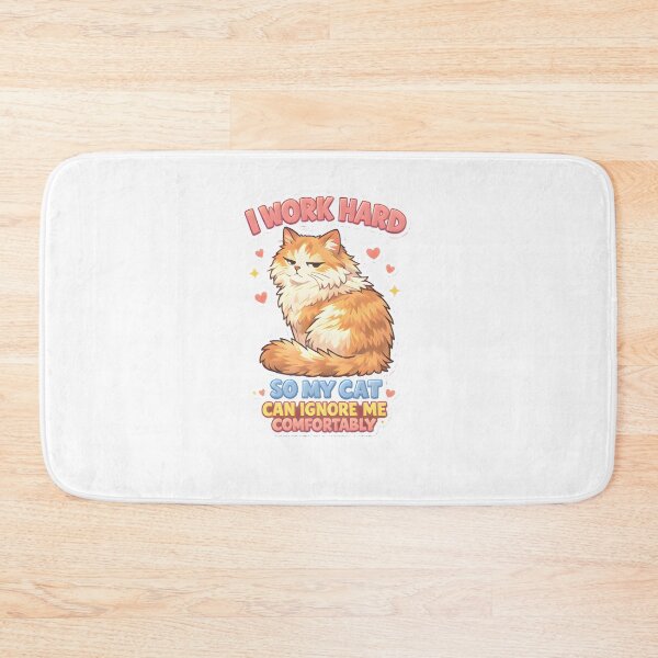 Item preview, I Work Hard So My Cat Can Ignore Me Comfortably – Funny Cat Sticker designed and sold by Bettybee00.