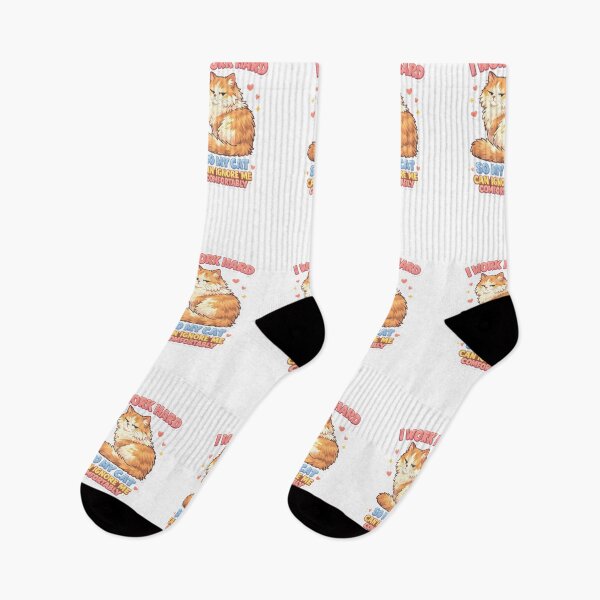Item preview, I Work Hard So My Cat Can Ignore Me Comfortably – Funny Cat Sticker designed and sold by Bettybee00.