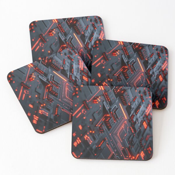 Item preview, Neon Circuit Grid Cyberpunk Tech Landscape Black and Red Pattern for Mens designed and sold by lematworks.