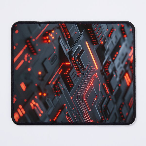 Item preview, Neon Circuit Grid Cyberpunk Tech Landscape Black and Red Pattern for Mens designed and sold by lematworks.