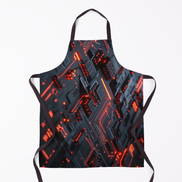 Item preview, Neon Circuit Grid Cyberpunk Tech Landscape Black and Red Pattern for Mens designed and sold by lematworks.
