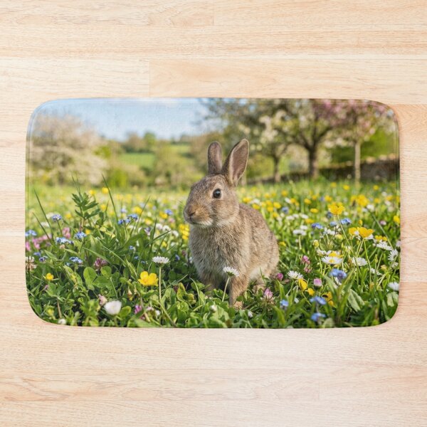 Item preview, Rabbit in a flowery field designed and sold by Malisa345.