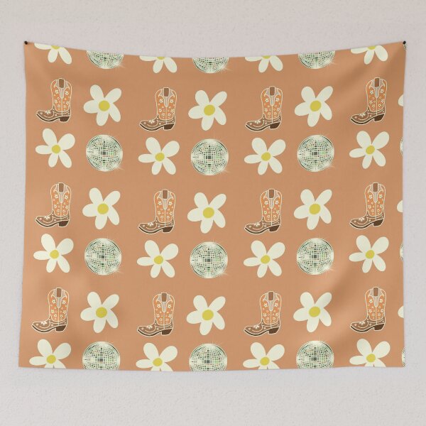 Item preview, Orange Disco Cowgirl Daisy Pattern designed and sold by MoonwillowArt.