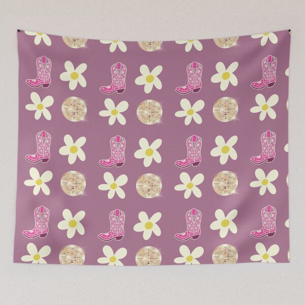 Item preview, Pink Disco Cowgirl Daisy Pattern designed and sold by MoonwillowArt.