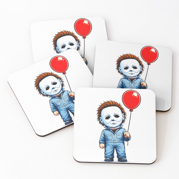 Item preview, Michael Myers Balloon Sticker Cute Horror Chibi Halloween Art designed and sold by CMLPaintings.