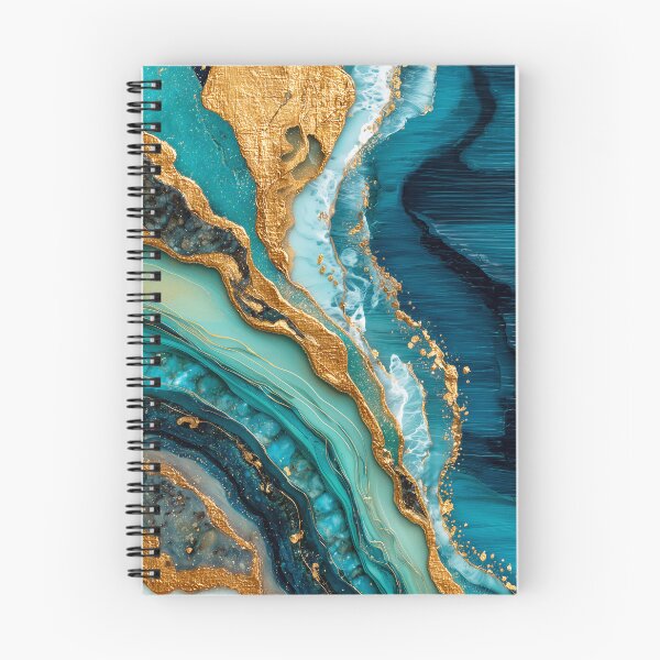 Item preview, Teal Ocean Gold Vein Abstract Geode Flow Modern Art designed and sold by lematworks.