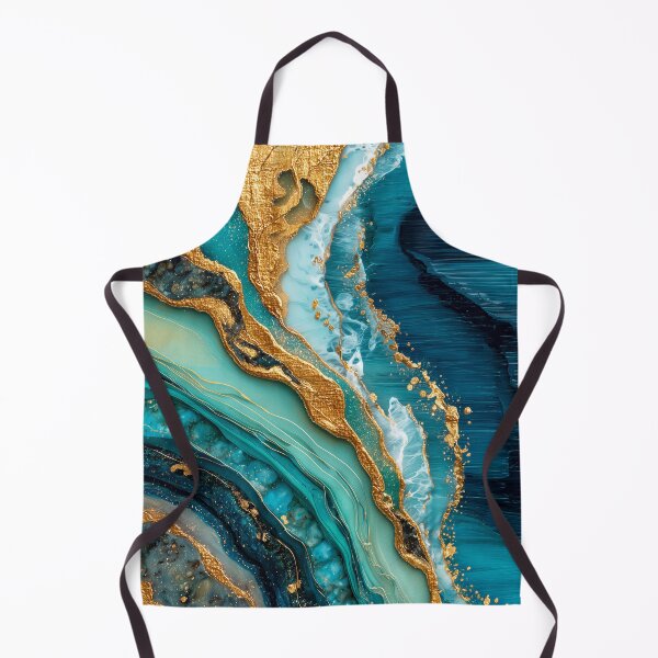 Item preview, Teal Ocean Gold Vein Abstract Geode Flow Modern Art designed and sold by lematworks.