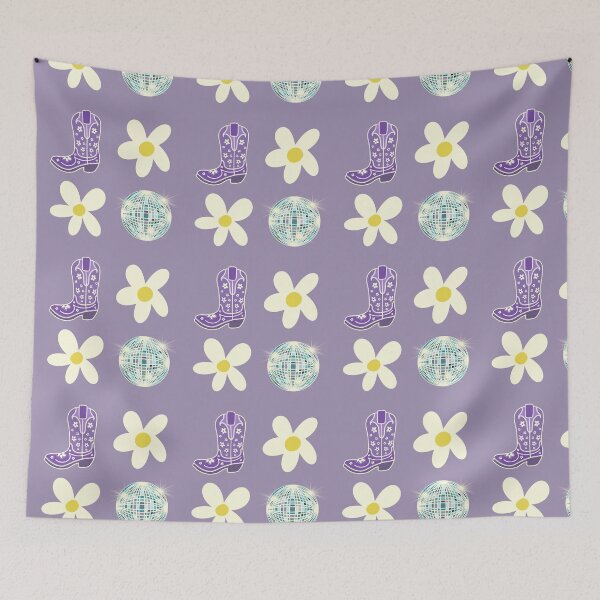 Item preview, Purple Disco Cowgirl Daisy Pattern designed and sold by MoonwillowArt.
