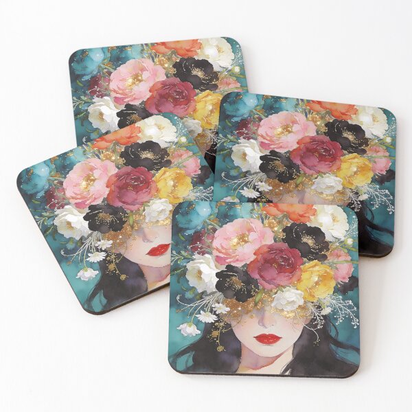 Item preview, Cosmic Floral Portrait of Feminine Mystery designed and sold by soulfulpalette.