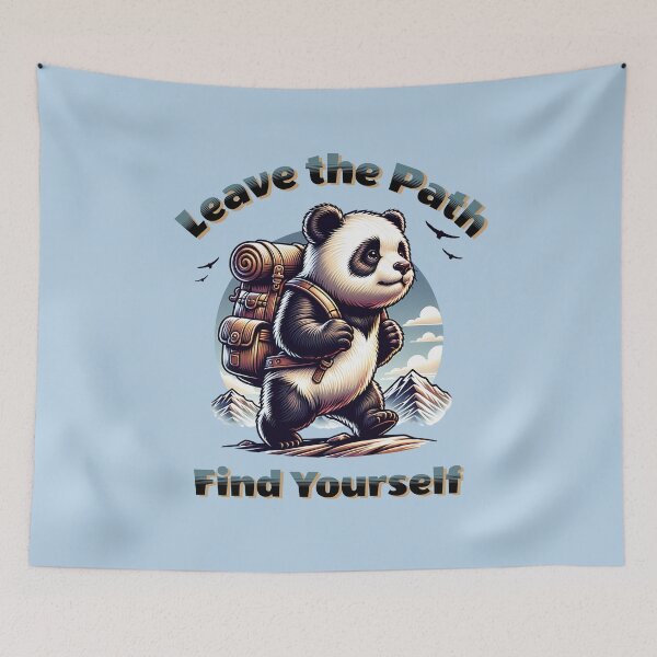 Item preview, Leave the Path, Find Yourself – Adventurous Panda Backpack Hiking Design designed and sold by Sachie's Studio.
