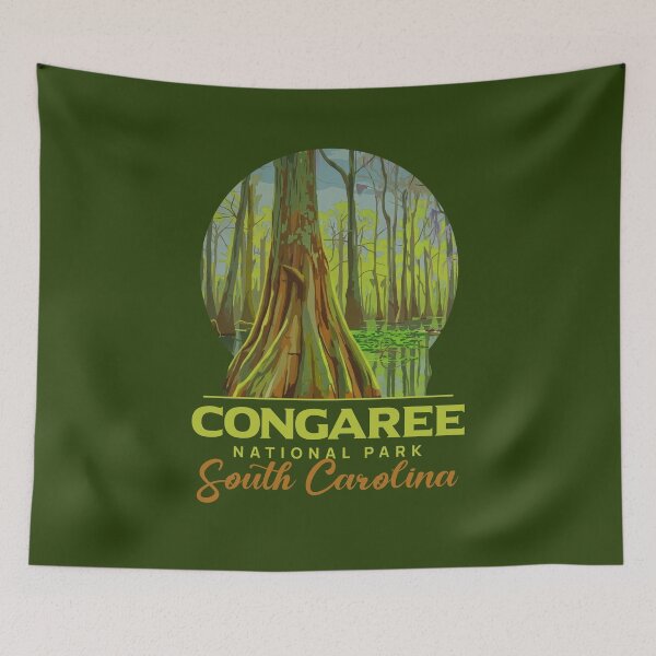 Item preview, Congaree National Park South Carolina Nature Vintage Art designed and sold by LinaValearte.