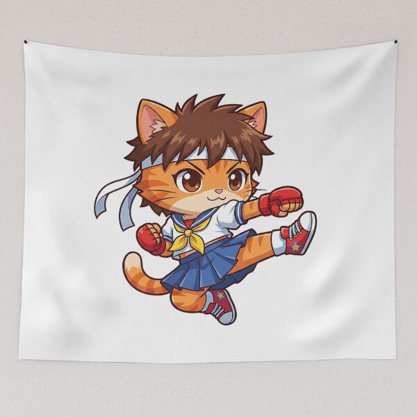 Item preview, Cute Fighter Schoolgirl Cat Kawaii Style designed and sold by CuteKats.