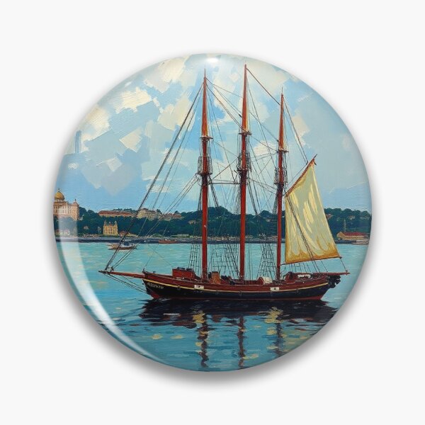 Item preview, A sailing boat on the Rhine. designed and sold by oldMastersofart.