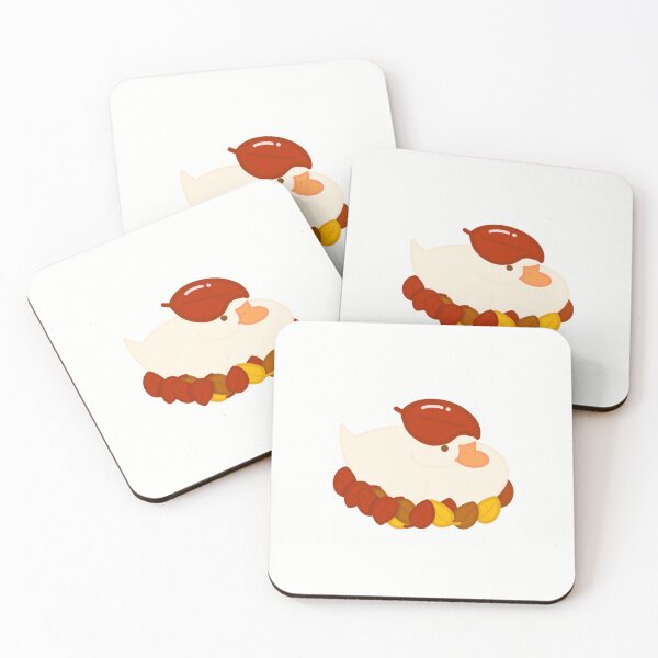 Item preview, Cute Autumn Duck Resting on a Pile of Leaves designed and sold by InkAutumnPrints.