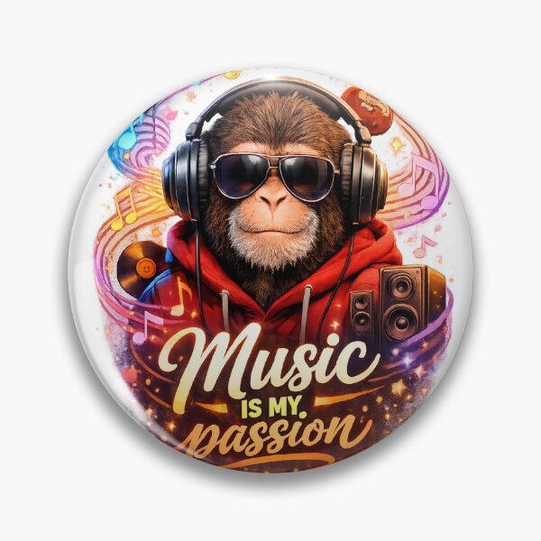 Item preview, Music Is My Passion Monkey DJ – Cool Headphones Streetwear Design designed and sold by JoeyBlackLabel.