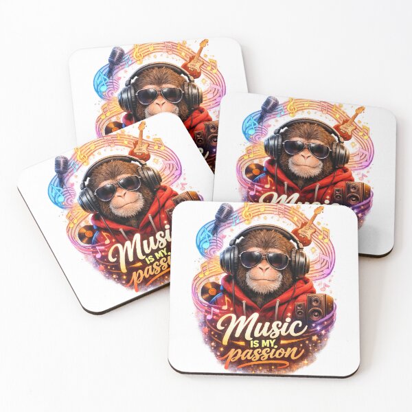 Item preview, Music Is My Passion Monkey DJ – Cool Headphones Streetwear Design designed and sold by JoeyBlackLabel.